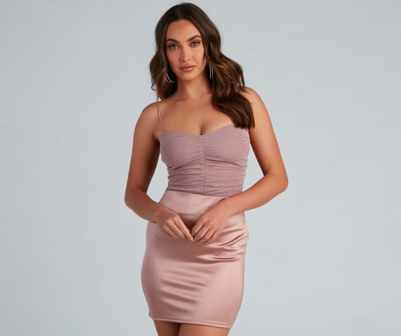 TableClothsUs Shine Bright Glitter Mesh Bodysuit